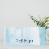 Blauwe Waterverf Cadeaubon (Staand voorkant)