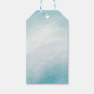 Blauwe waterverf cadeaulabel
