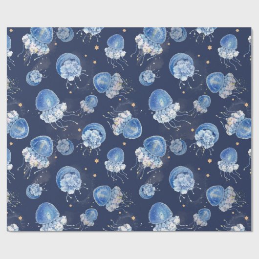 Blauwe Waterverf Cadeaupapier (Vlak)