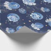 Blauwe Waterverf Cadeaupapier (Hoek)