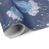 Blauwe Waterverf Cadeaupapier (Rol Hoek)