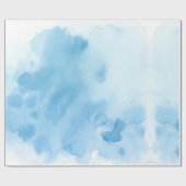 Blauwe Waterverf Cadeaupapier (Vlak)