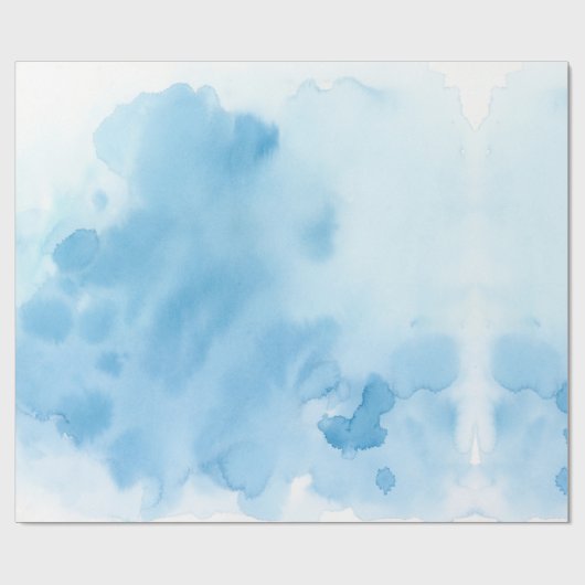 Blauwe Waterverf Cadeaupapier (Vlak)