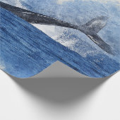 Blauwe Waterverf Cadeaupapier (Hoek)