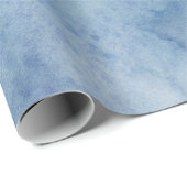 Blauwe Waterverf Cadeaupapier (Rol Hoek)