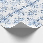 Blauwe Waterverf Cadeaupapier (Hoek)