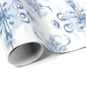 Blauwe Waterverf Cadeaupapier (Rol Hoek)