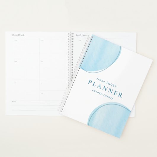 Blauwe Waterverf Calendar-laptop Planner (Display)