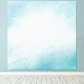 Blauwe waterverf canvas afdruk (Insitu (Houten vloer))