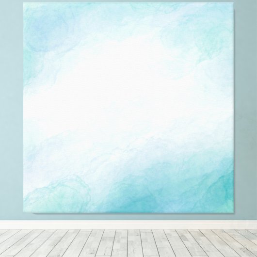 Blauwe waterverf canvas afdruk (Insitu (Houten vloer))