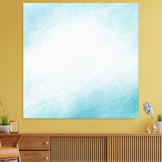 Blauwe waterverf canvas afdruk (Insitu (Woonkamer))