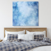 Blauwe Waterverf Canvas Afdruk (Insitu (Slaapkamer))