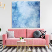 Blauwe Waterverf Canvas Afdruk (Insitu (Woonkamer))