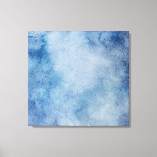 Blauwe Waterverf Canvas Afdruk (Voorkant)