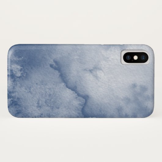 Blauwe Waterverf Case-Mate iPhone Case (Achterkant (horizontaal))