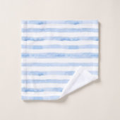 Blauwe Waterverf Chic Stripes Bad Handdoek (Wasdoekje)