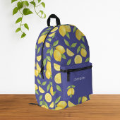 Blauwe Waterverf citroenpatroon Bedrukte Rugzak