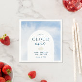 Blauwe Waterverf Cloud 9 Baby shower Servet (Insitu)
