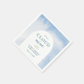 Blauwe Waterverf Cloud 9 Baby shower Servet (Hoek)