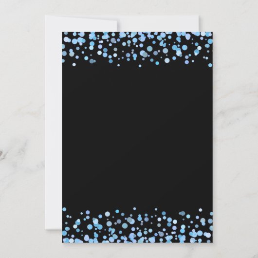 Blauwe Waterverf Confetti Stippen Bachelorette Par Kaart (Achterkant)