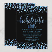 Blauwe Waterverf Confetti Stippen Bachelorette Par Kaart (Voorkant / Achterkant)