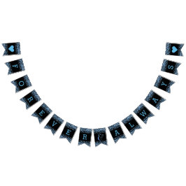 Blauwe Waterverf Confetti Stippen bruiloft voor al Vlaggetjes