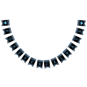 Blauwe Waterverf Confetti Stippen bruiloft voor al Vlaggetjes