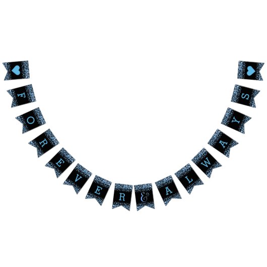 Blauwe Waterverf Confetti Stippen bruiloft voor al Vlaggetjes (Alle)