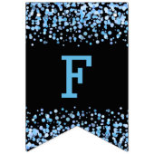 Blauwe Waterverf Confetti Stippen bruiloft voor al Vlaggetjes (Tweede vlag)