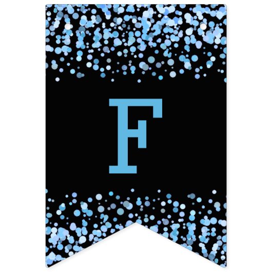 Blauwe Waterverf Confetti Stippen bruiloft voor al Vlaggetjes (Tweede vlag)