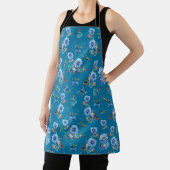 Blauwe Waterverf Corn Flower Running Pattern All-O Schort (Insitu)