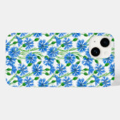 Blauwe waterverf cornbloemen, wilde bloemen op wit Case-Mate iPhone case (Achterkant (horizontaal))