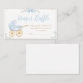 Blauwe Waterverf Crest Baby shower Luier Raffle Informatiekaartje (Voorkant / Achterkant)
