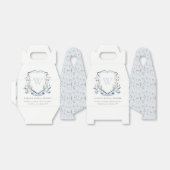 Blauwe Waterverf Crest Vrijgezellenfeest Bedankdoosjes (Uitgevouwen)