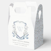 Blauwe Waterverf Crest Vrijgezellenfeest Bedankdoosjes (Geopend)