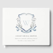 Blauwe Waterverf  Crest Vrijgezellenfeest Gastenboek (Voorkant)