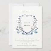 Blauwe Waterverf  Crest Vrijgezellenfeest Kaart (Voorkant)