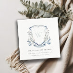 Blauwe Waterverf  Crest Vrijgezellenfeest Servet<br><div class="desc">Pastel Wildflower waterverf Collectie - het is een elegante waterverf illustratie van blauwe aqua waterverf gevoelige natuurbloemen met een moderne minimale aanraking. Ideaal voor je moderne bloemetjesbruiloft en feestjes. Het is zeer gemakkelijk om, met uw persoonlijke details aan te passen. Als u een ander bijpassend product of aanpassing nodig hebt,...</div>