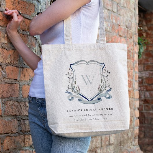 Blauwe Waterverf  Crest Vrijgezellenfeest Tote Bag