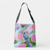 Blauwe waterverf crossbody tas (Achterkant)