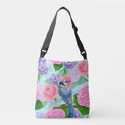 Blauwe waterverf crossbody tas (Voorkant)