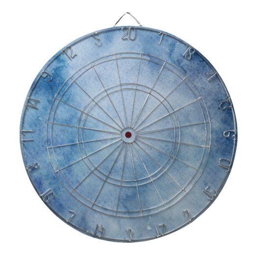 Blauwe Waterverf Dartbord (Voorkant)