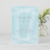 Blauwe Waterverf Deco Save the Date (Staand voorkant)