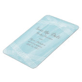 Blauwe Waterverf Deco Save the Date Magneet (Linkerzijde)