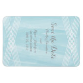 Blauwe Waterverf Deco Save the Date Magneet (Horizontaal)