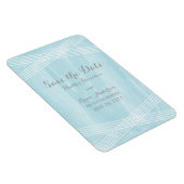 Blauwe Waterverf Deco Save the Date Magneet (Rechterzijde)