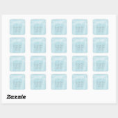 Blauwe Waterverf Deco Save the Date Vierkante Sticker (Vel)