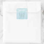 Blauwe Waterverf Deco Save the Date Vierkante Sticker (Tas)