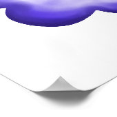 Blauwe Waterverf denkballon Poster (Hoek)