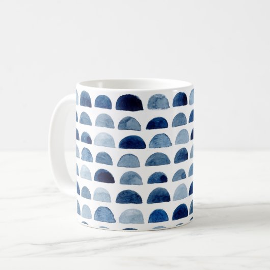 Blauwe waterverf design classic koffiethee mok (Voorkant links)